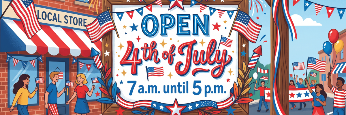 open july 4th 7 am to 5 pm